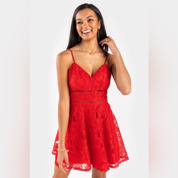 NWT Francesca’s Bea Lace Ladder Trim Mini Dress - XS - Picture 12 of 13
